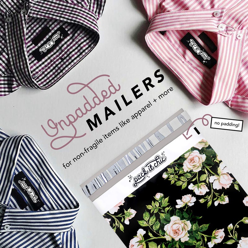 Pack It Chic - 10X13 (100 Pack) Floral Pattern Poly Mailer Envelope Plastic Custom Mailing & Shipping Bags - Self Seal - Image 4